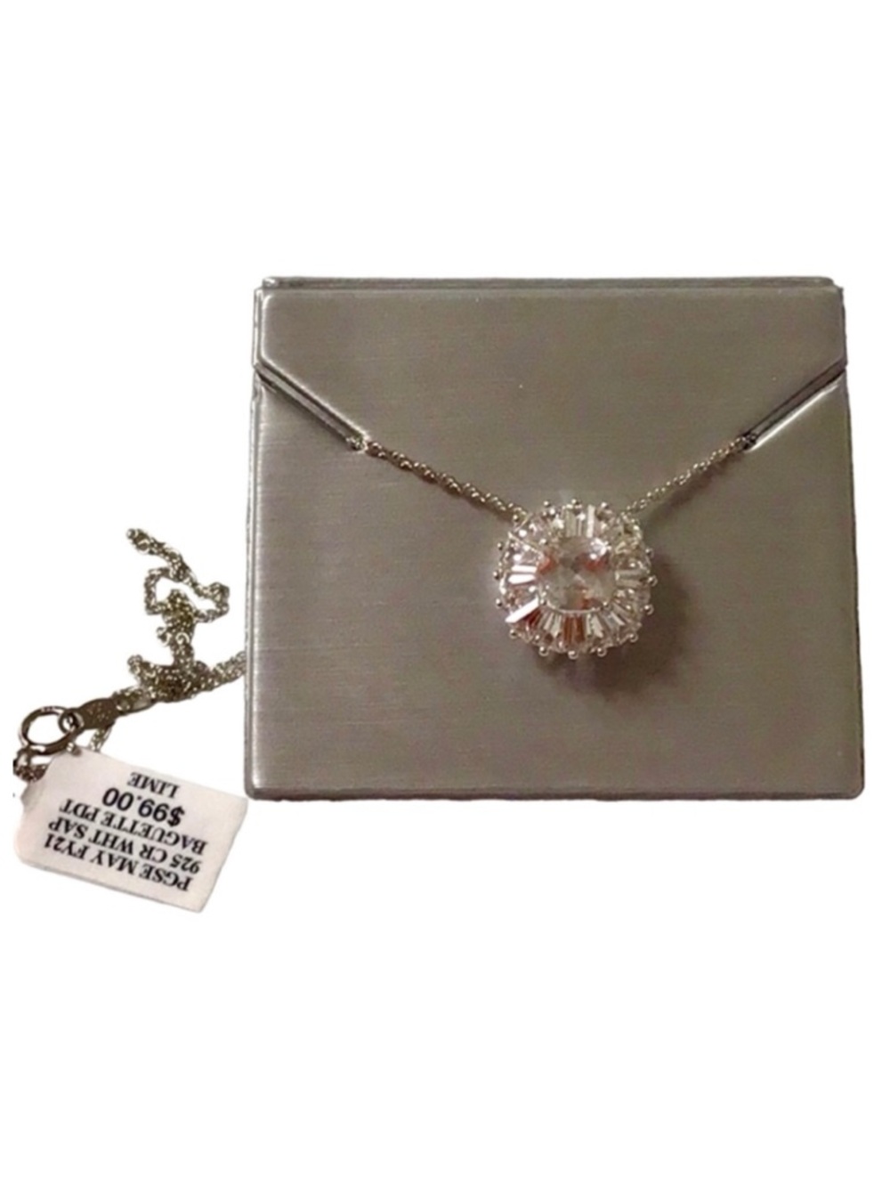 Zales Sterling Silver Lab Created Sapphire Asymmetric Infinity Necklace (NWT) - Picture 7 of 10